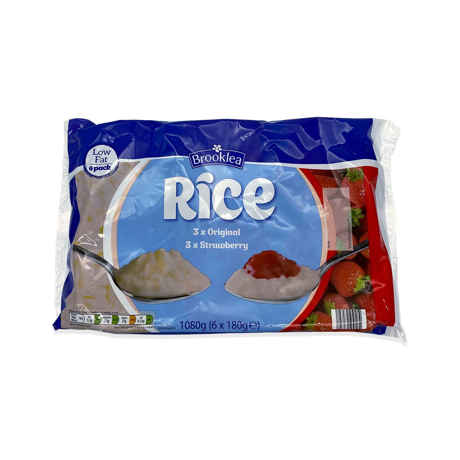 Brooklea Rice Pudding - 3 Original, 3 Strawberry 1080g